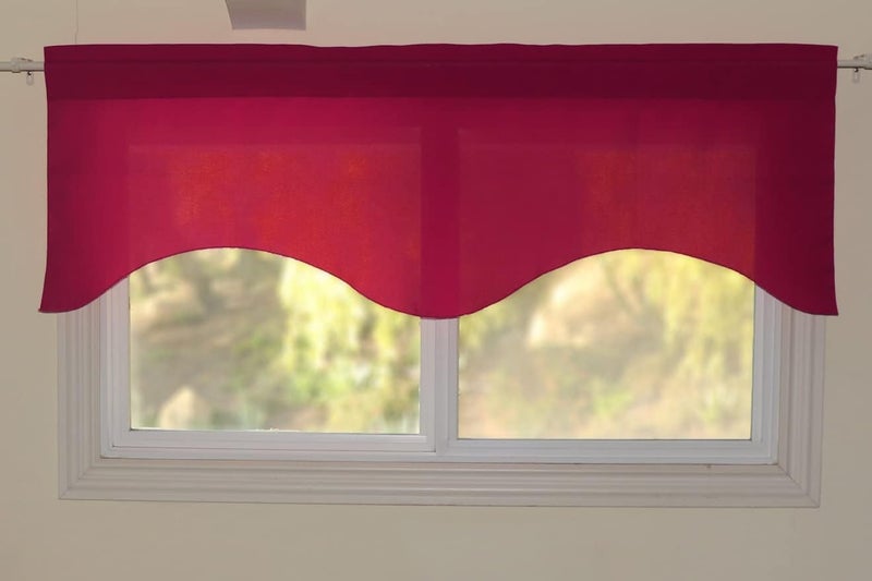 Zen Creative Designs Solid Poplin Scalloped Window Valance Home Décor Bedroom Nursery Kitchen Window (Fuchsia) - Image 3
